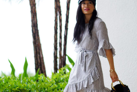 Summer Fashion with Macy's 1.State #ad #macys1State #1state #ruffledress #ruffles #summeroutfit #summerdress #linendress #stripedress #resortwear #streetstyle #beststreetstyle #wovenbag #strawbag #ropesandals #fashioninfluencer #fashionblog #styleblog #outfitideas #outfitinspo