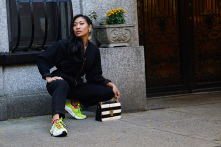 Defying Convention with Champs Reebok Sole Fury #ad #reebok #solefury #streetfashion #streetstyle #athletisure #utilitysuit #falltrends #wintertrends #fashiontrends #athleisure #sneakers #neontrend #neon #valentino #rockstud #fashionblogger #styleblogger #streetstyle #newyork #newyorkblogger #nycbloggers #newyorkinfluencer #newyorkstyle #outfitideas #outfitinspiration #falloutfit #winteroutfit #stylishoutfit